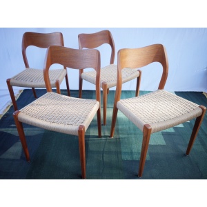 4 x Danish teak chairs Niels O.Møller model 71