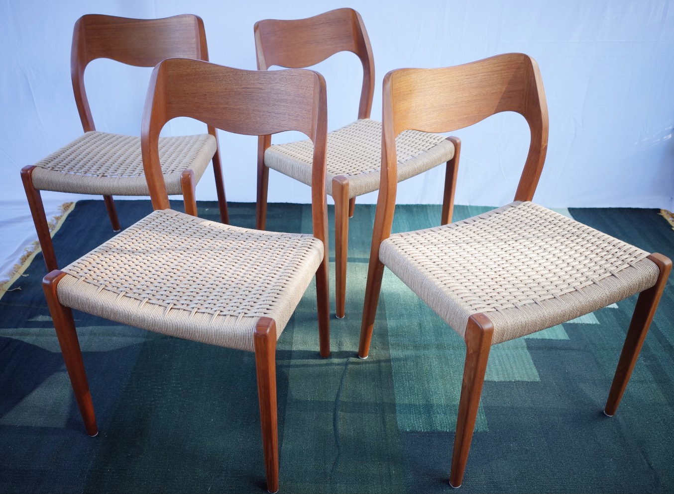 4 x Danish teak chairs Niels O.Møller model 71