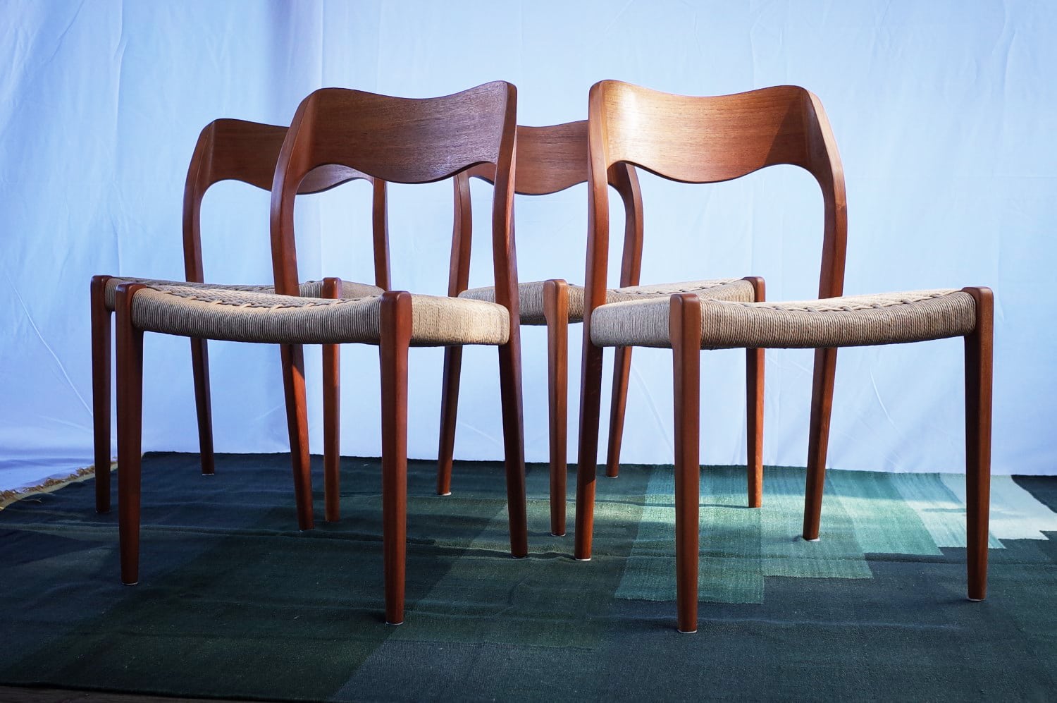 4 x Danish teak chairs Niels O.Møller model 71