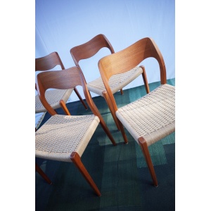 4 x Danish teak chairs Niels O.Møller model 71
