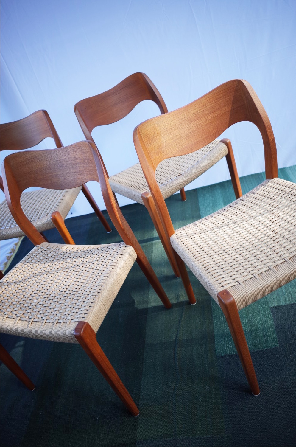 4 x Danish teak chairs Niels O.Møller model 71
