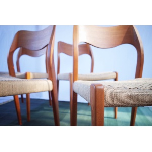 4 x Danish teak chairs Niels O.Møller model 71