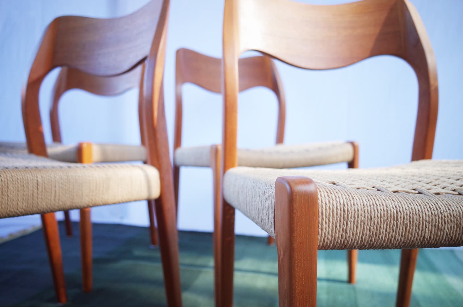 4 x Danish teak chairs Niels O.Møller model 71