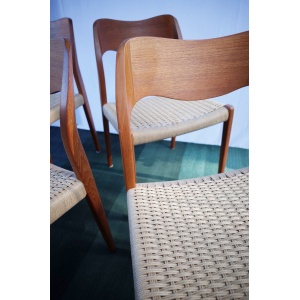 4 x Danish teak chairs Niels O.Møller model 71