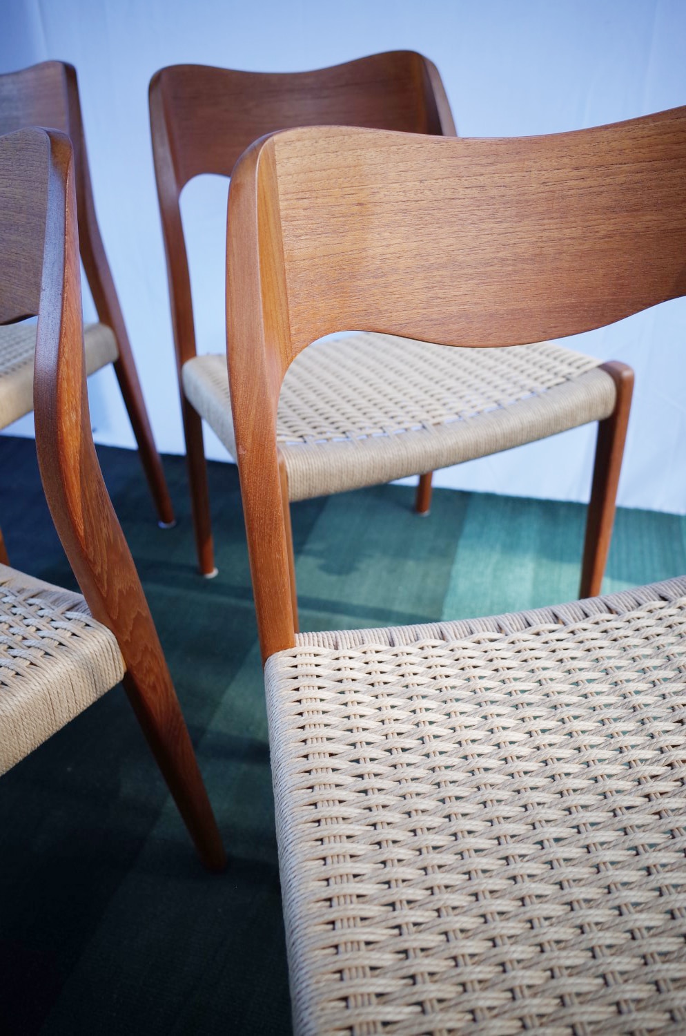 4 x Danish teak chairs Niels O.Møller model 71