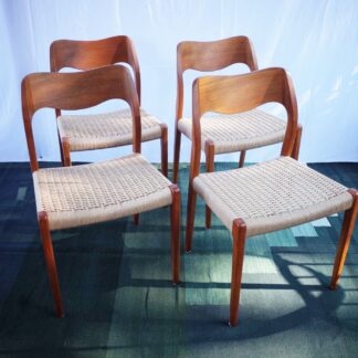 4 x Danish teak chairs Niels O.Møller model 71