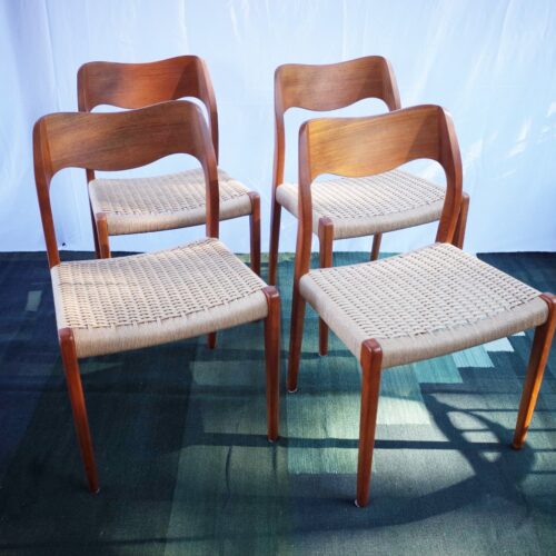 4 x Danish teak chairs Niels O.Møller model 71
