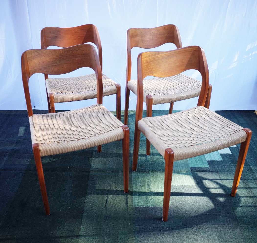 4 x Danish teak chairs Niels O.Møller model 71