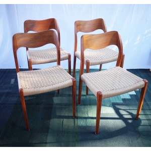 4 x Danish teak chairs Niels O.Møller model 71