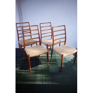 4 x Danish Niels Otto Møller chairs teak model 82