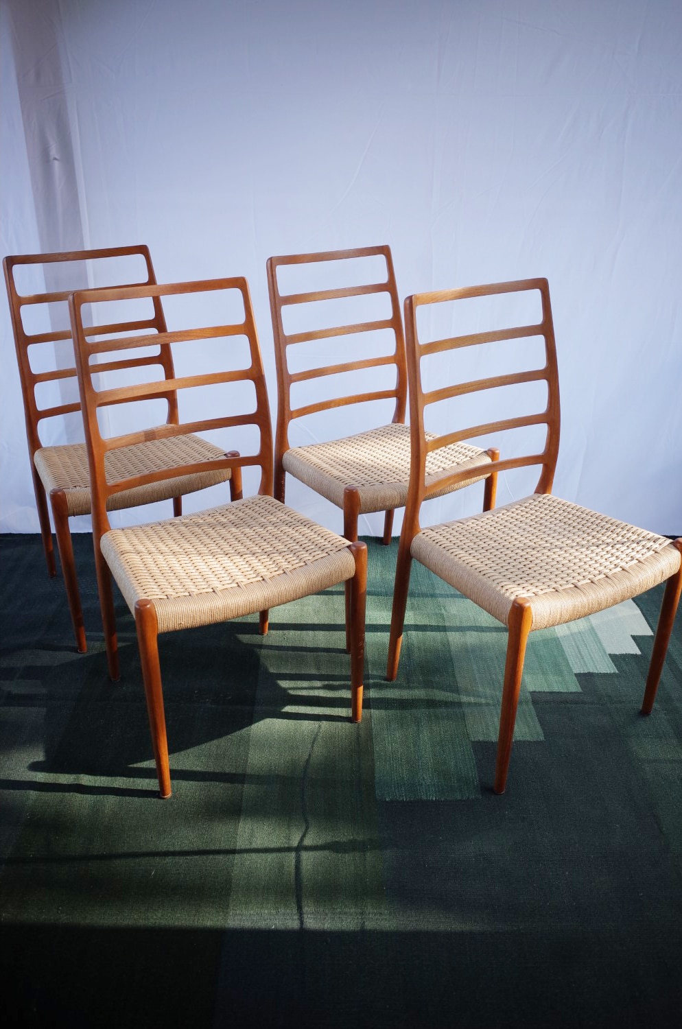 4 x Danish Niels Otto Møller chairs teak model 82