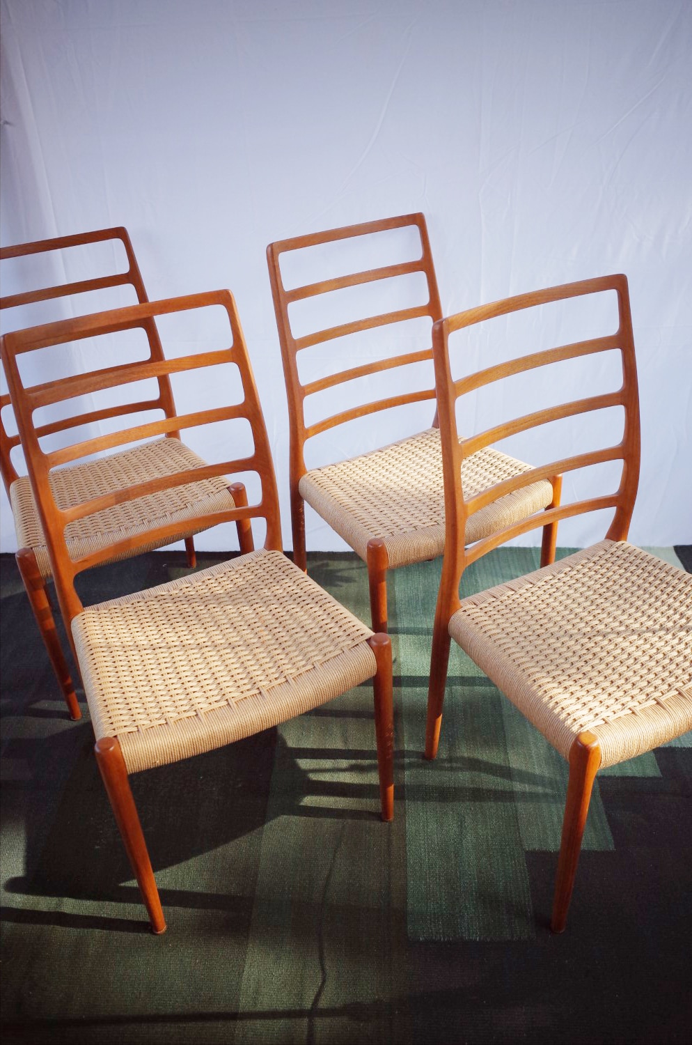 4 x Danish Niels Otto Møller chairs teak model 82