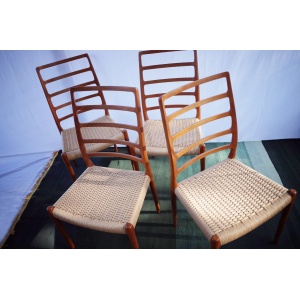 4 x Danish Niels Otto Møller chairs teak model 82