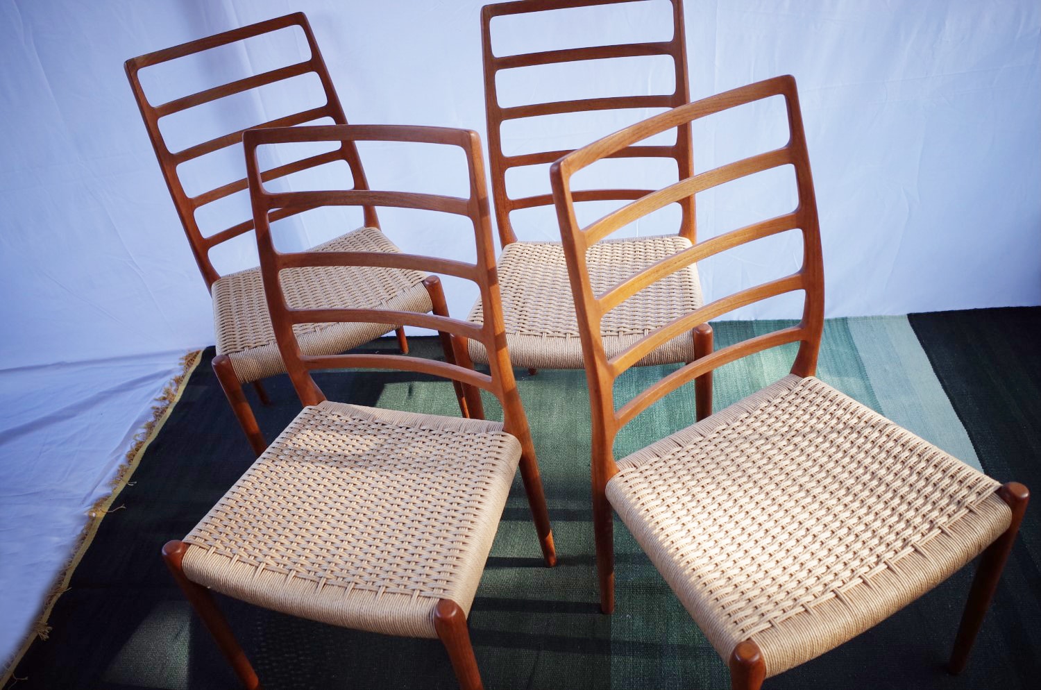 4 x Danish Niels Otto Møller chairs teak model 82
