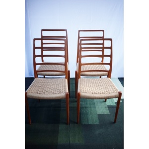 4 x Danish Niels Otto Møller chairs teak model 82