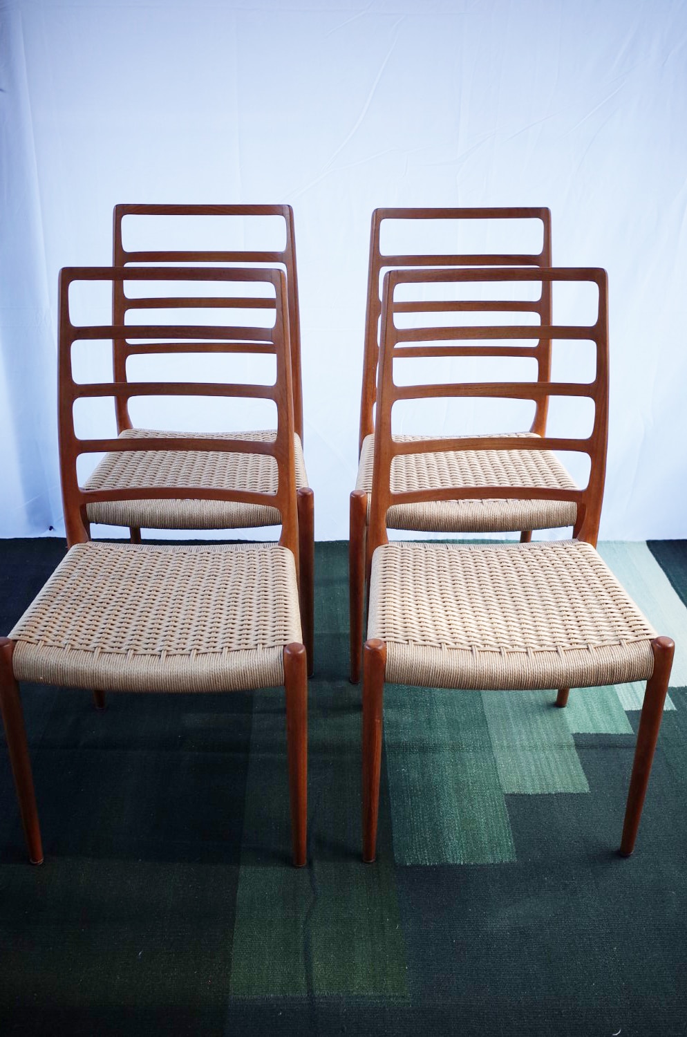 4 x Danish Niels Otto Møller chairs teak model 82