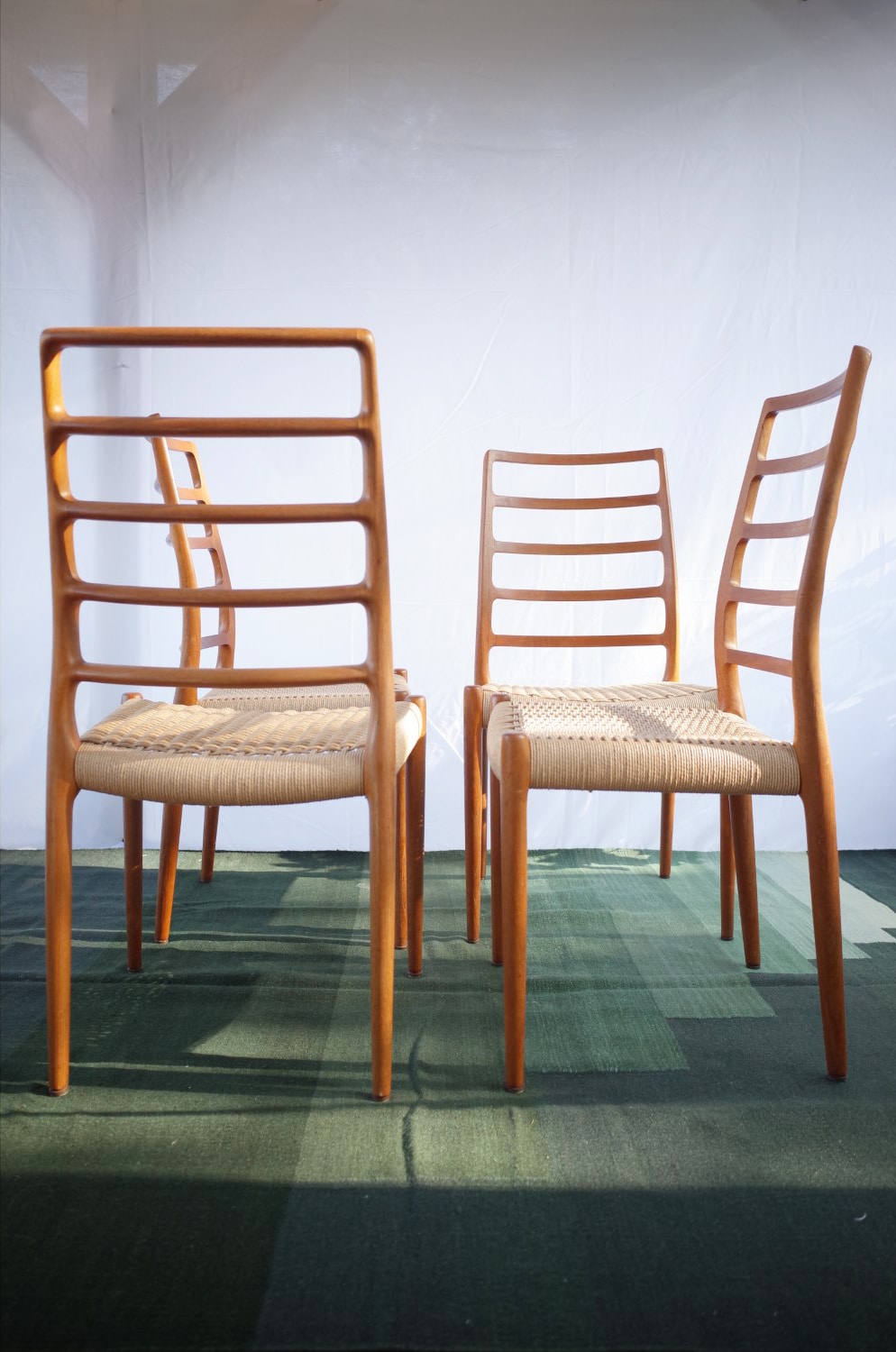 4 x Danish Niels Otto Møller chairs teak model 82
