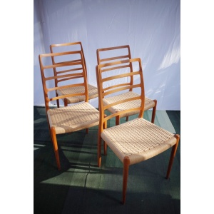 4 x Danish Niels Otto Møller chairs teak model 82