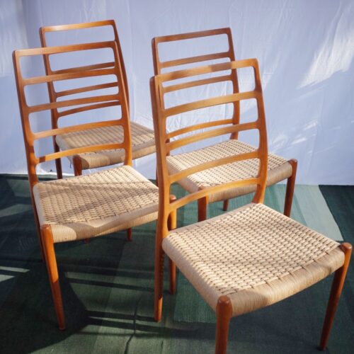 4 x Danish Niels Otto Møller chairs teak model 82