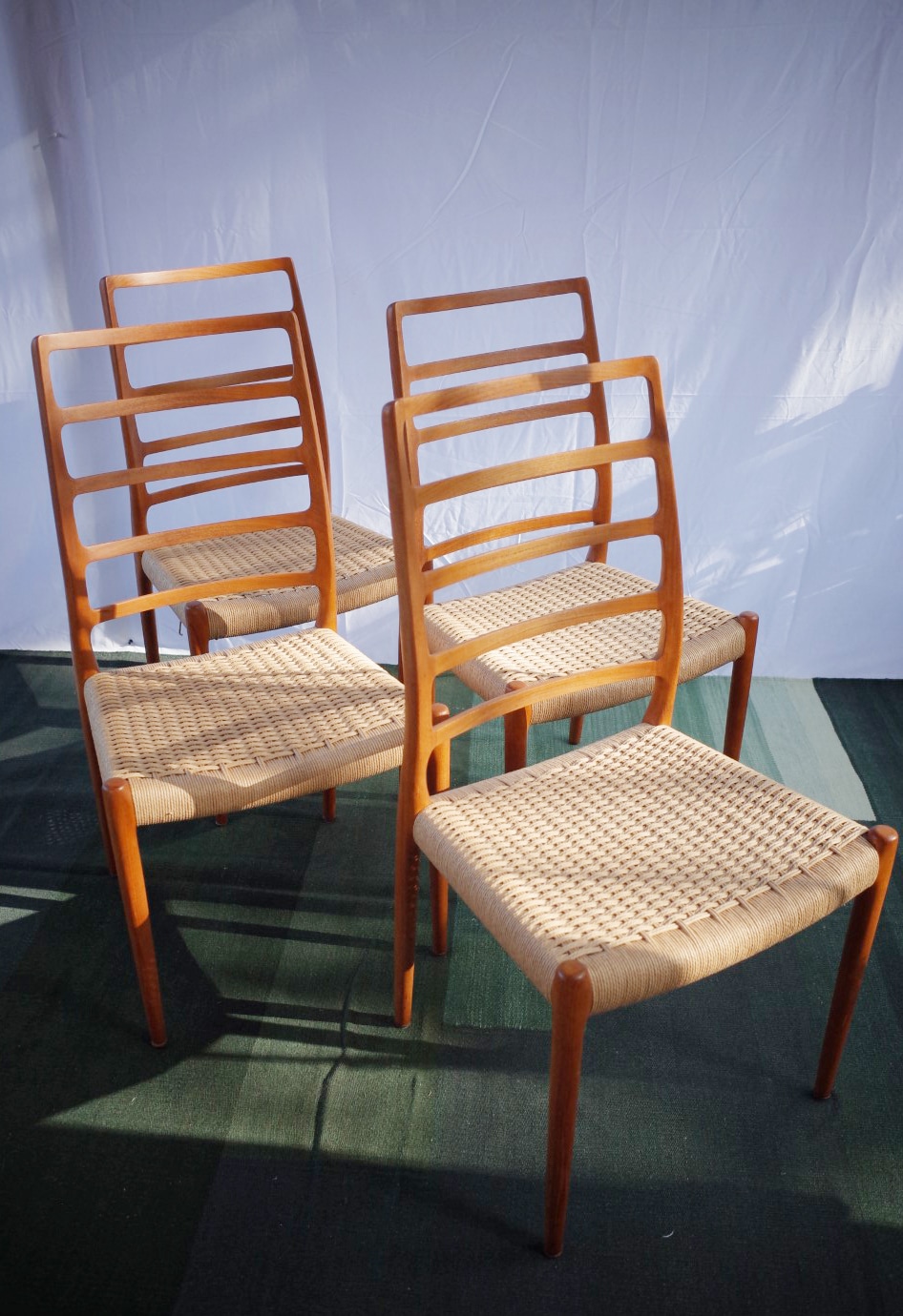 4 x Danish Niels Otto Møller chairs teak model 82