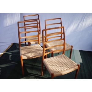 4 x Danish Niels Otto Møller chairs teak model 82