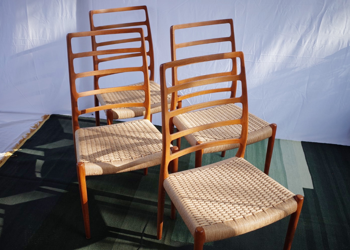 4 x Danish Niels Otto Møller chairs teak model 82