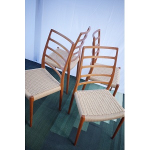 4 x Danish Niels Otto Møller chairs teak model 82