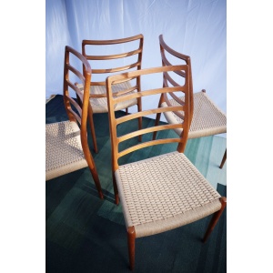 4 x Danish Niels Otto Møller chairs teak model 82