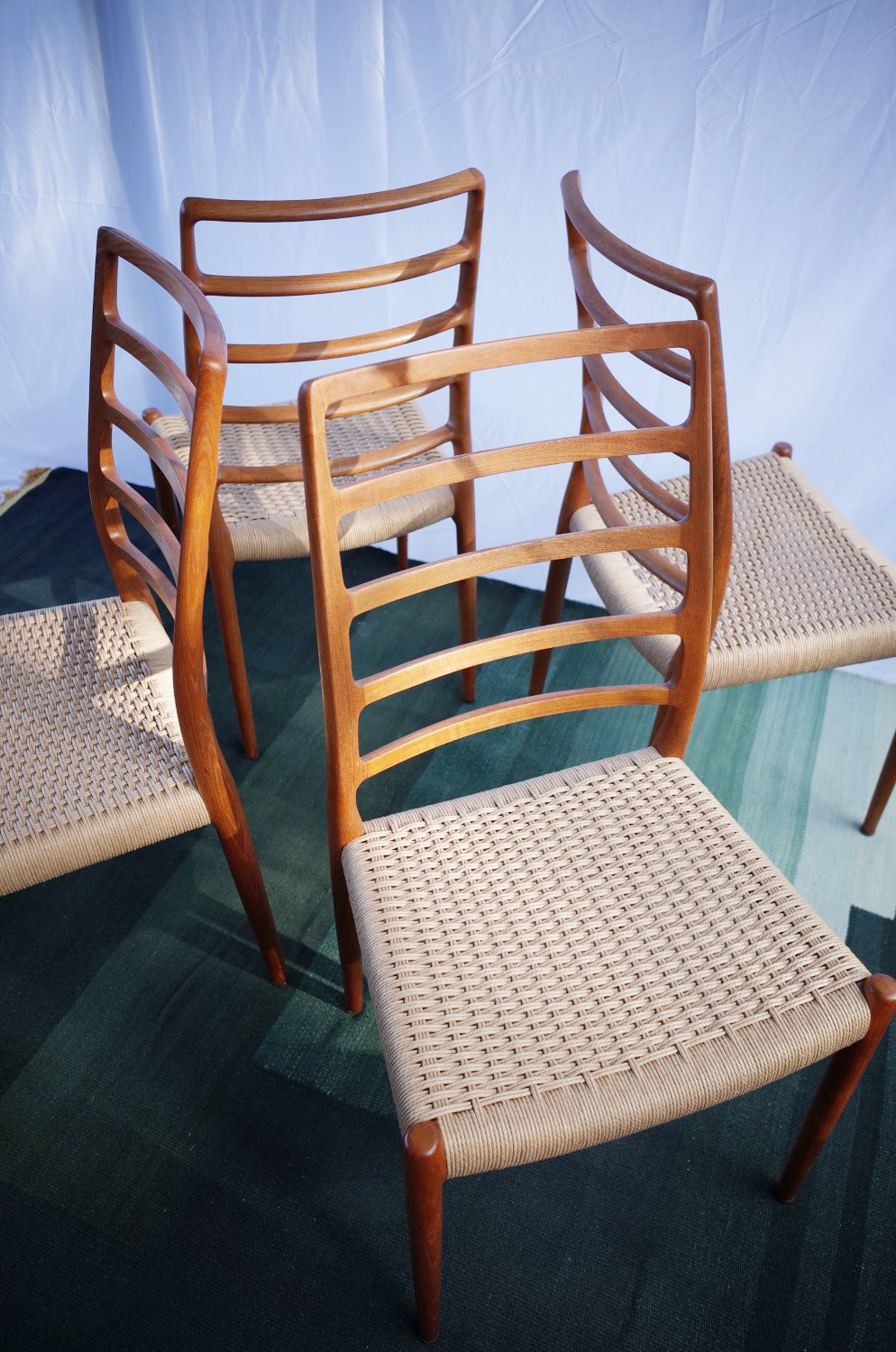 4 x Danish Niels Otto Møller chairs teak model 82