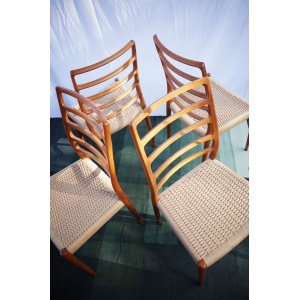 4 x Danish Niels Otto Møller chairs teak model 82