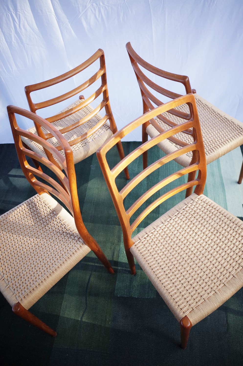 4 x Danish Niels Otto Møller chairs teak model 82