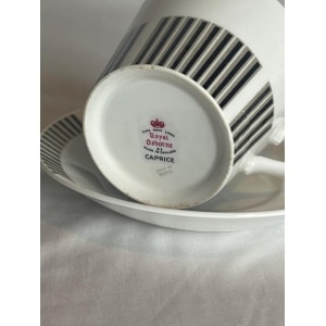 Royal Osbourne Fine Bone China 'Caprice' 1960. Mid Century Bone China, Modernist, Visually Striking, Retro 1960's Stripe Patterned