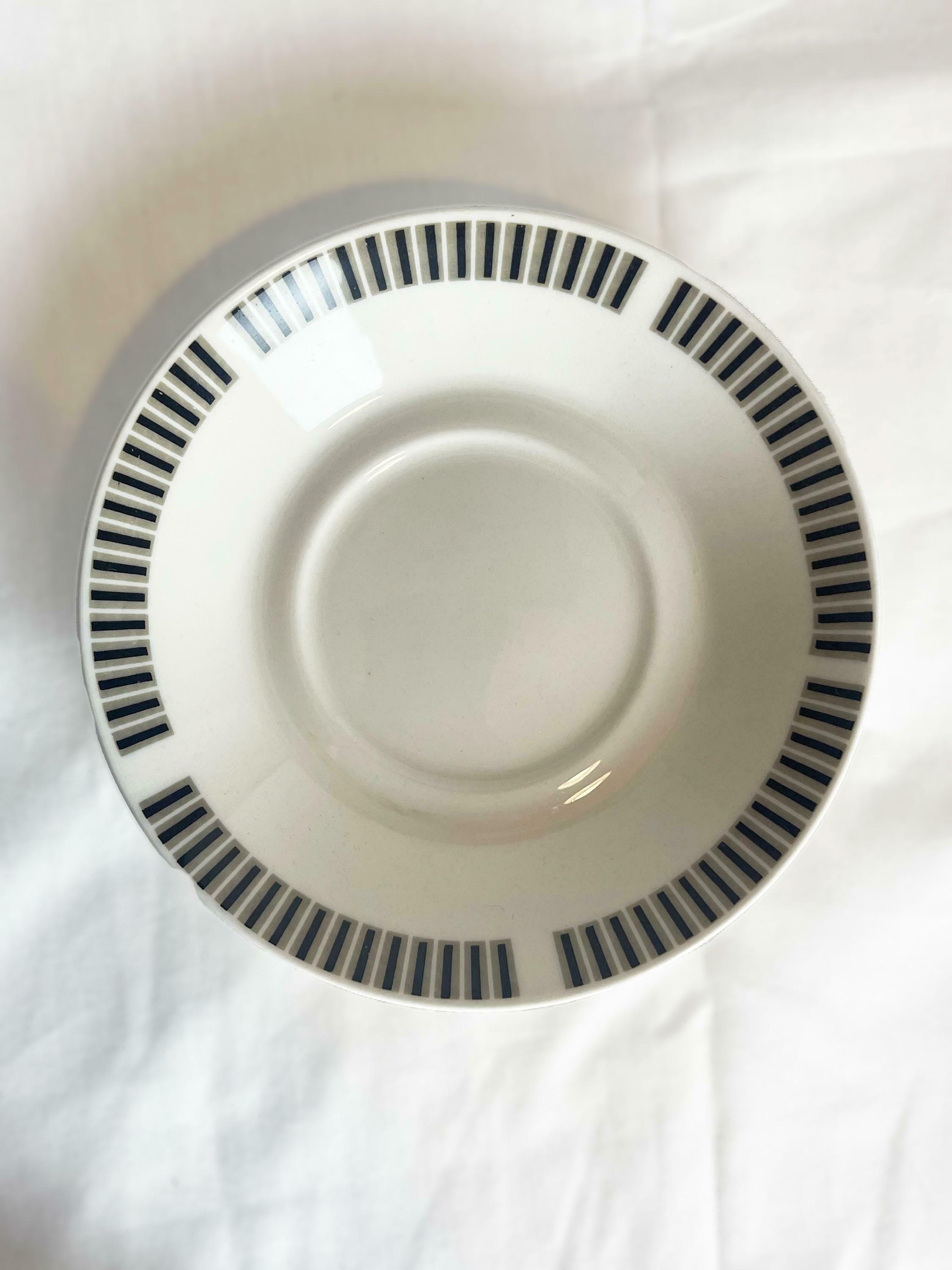 Royal Osbourne Fine Bone China 'Caprice' 1960. Mid Century Bone China, Modernist, Visually Striking, Retro 1960's Stripe Patterned