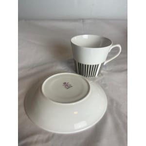 Royal Osbourne Fine Bone China 'Caprice' 1960. Mid Century Bone China, Modernist, Visually Striking, Retro 1960's Stripe Patterned