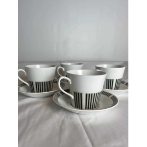 Royal Osbourne Fine Bone China 'Caprice' 1960. Mid Century Bone China, Modernist, Visually Striking, Retro 1960's Stripe Patterned