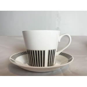 Royal Osbourne Fine Bone China 'Caprice' 1960. Mid Century Bone China, Modernist, Visually Striking, Retro 1960's Stripe Patterned