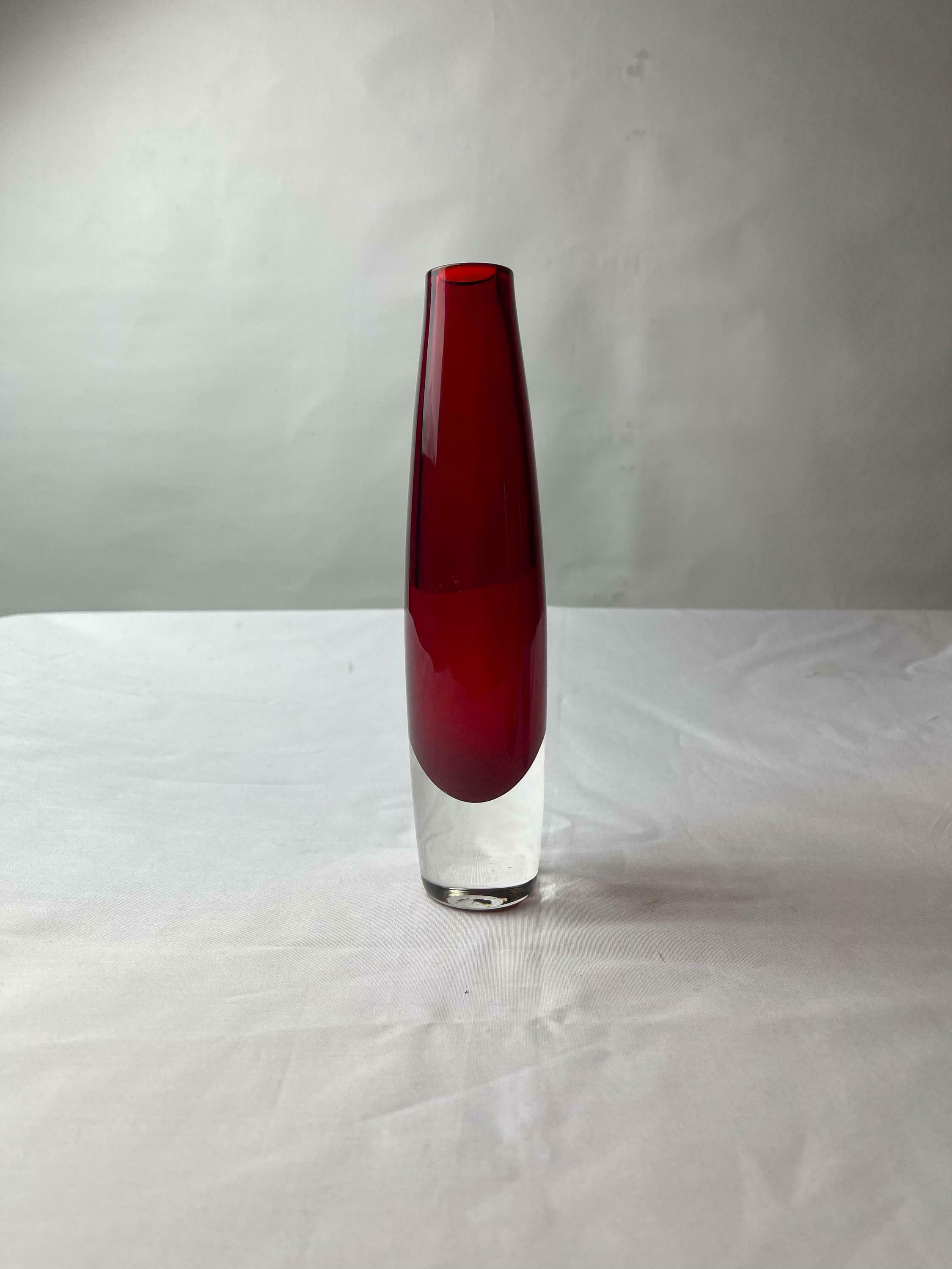 Swedish Glass Vases / Scandinavian / 60s / Mid Century Modern / Modernist / Collectible / Art Glass / Green / Blue / Red