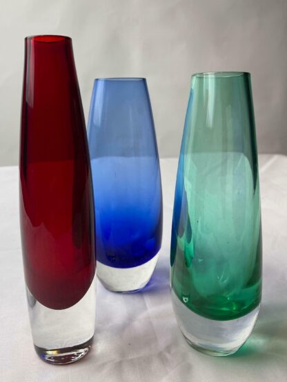 Swedish Glass Vases / Scandinavian / 60s / Mid Century Modern / Modernist / Collectible / Art Glass / Green / Blue / Red - Image 2