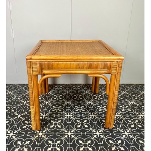 Bohemian Vintage Rattan Side Table