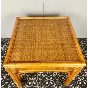 Bohemian Vintage Rattan Side Table
