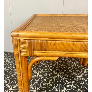 Bohemian Vintage Rattan Side Table