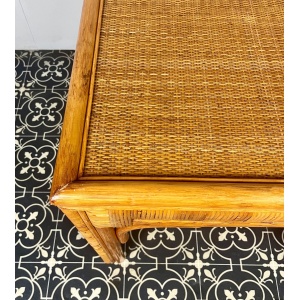 Bohemian Vintage Rattan Side Table