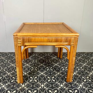 Bohemian Vintage Rattan Side Table