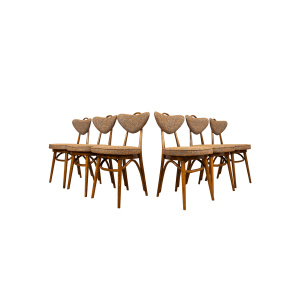 Set Of 6 Dining Chairs Model No. 124 By Helena, Jerzy Kurmanowicz, Poland, 1950s