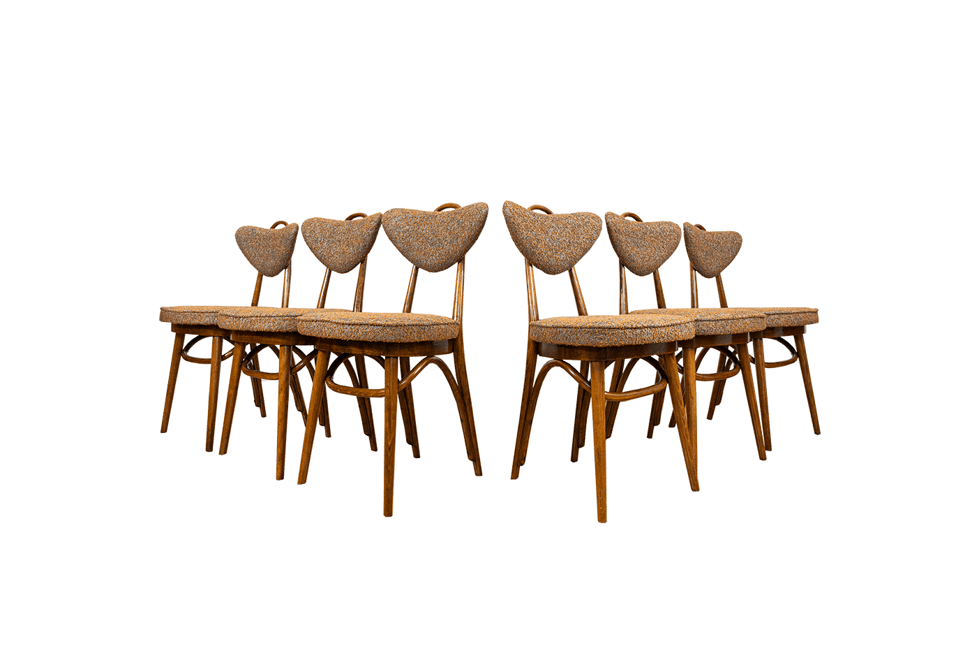 Set Of 6 Dining Chairs Model No. 124 By Helena, Jerzy Kurmanowicz, Poland, 1950s