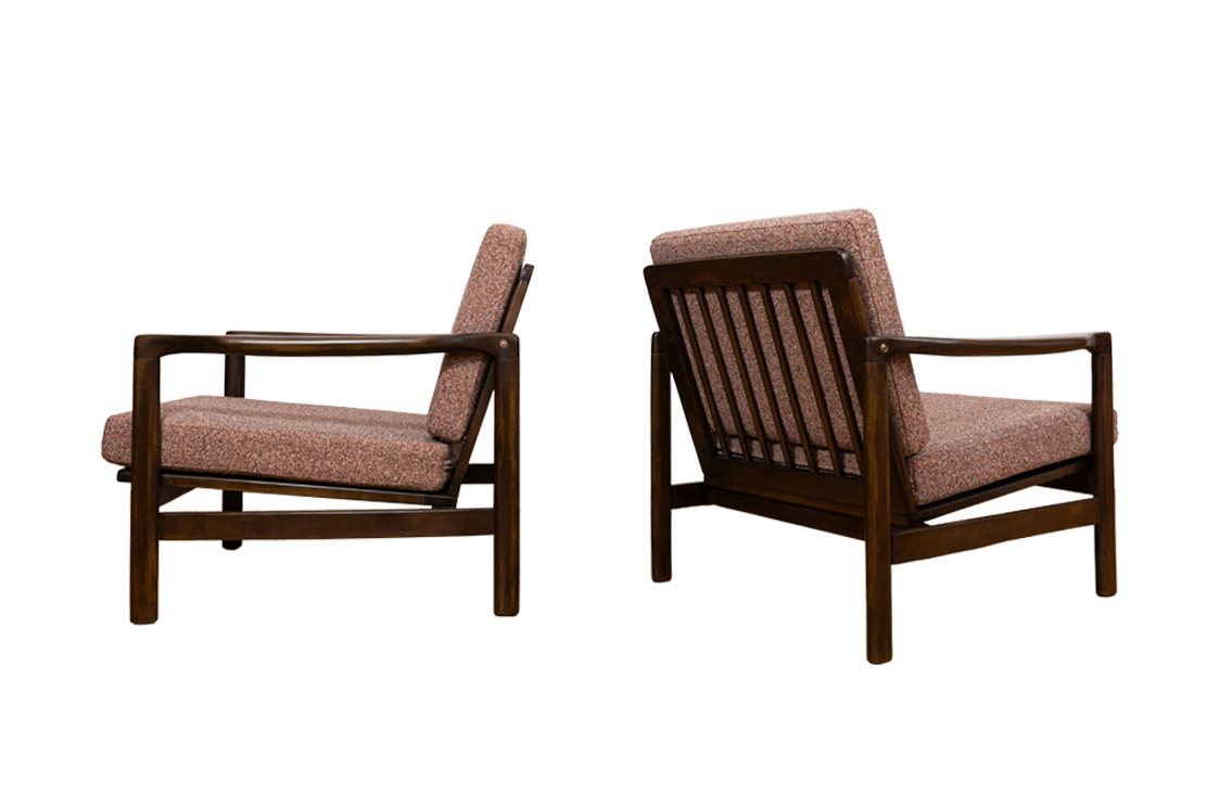 Pair of B-7522 armchairs By Zenon Bączyk, Poland, 1960’S