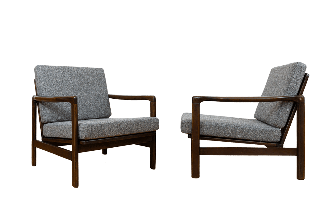 Pair of B-7522 armchairs by Zenon Bączyk, Poland, 1960’S