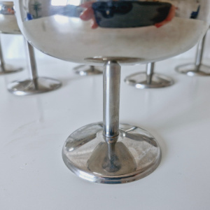 Stainless stgeel ice cream or champagne coupe set of 6, Desser footed bowls, Coctail metal glasses