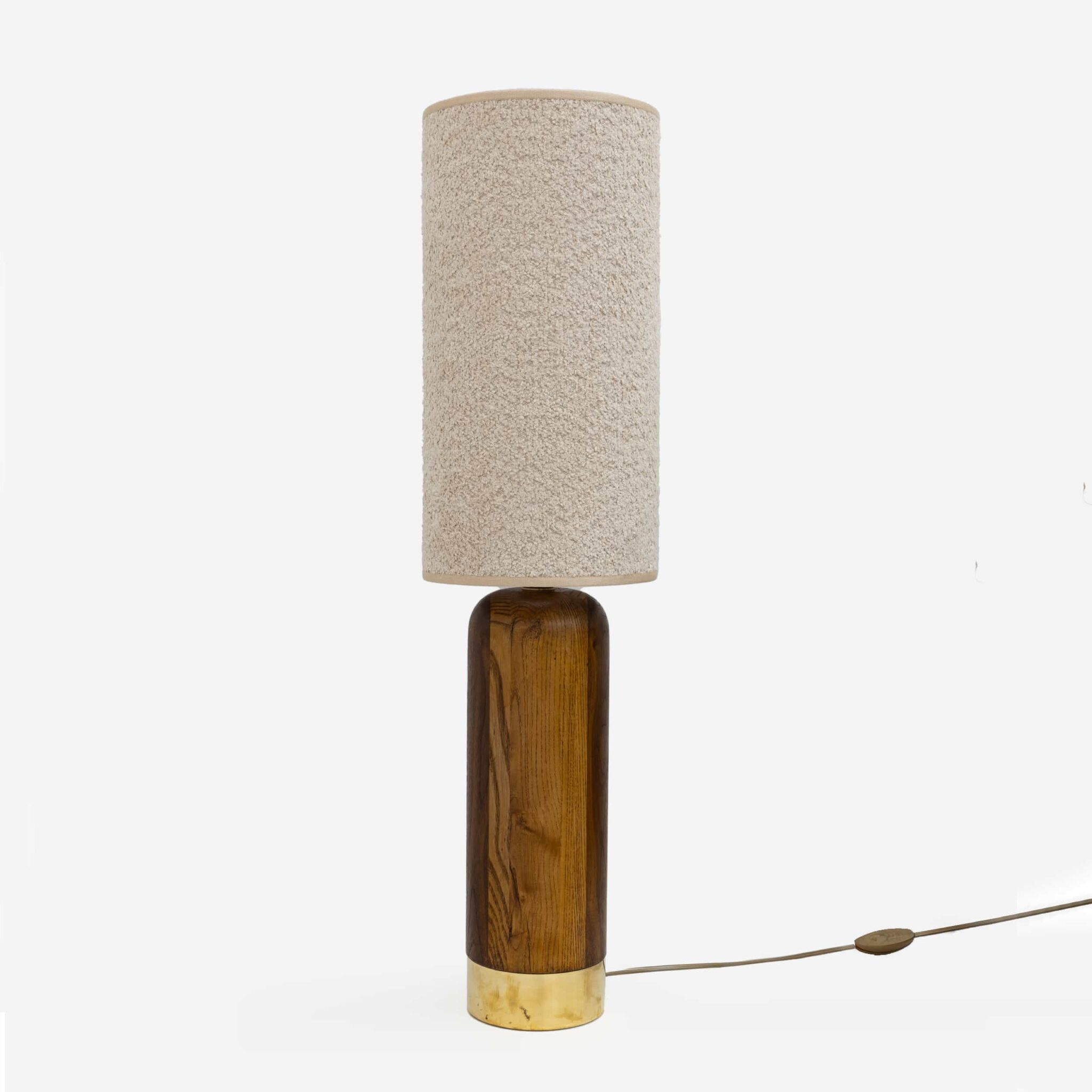 Pair of Mid-century Modern Style Italian Wood and Brass Table Lamps