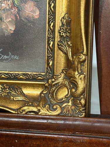 Oil On Canvas Depicting A Floral Display Set In A Gilt Frame